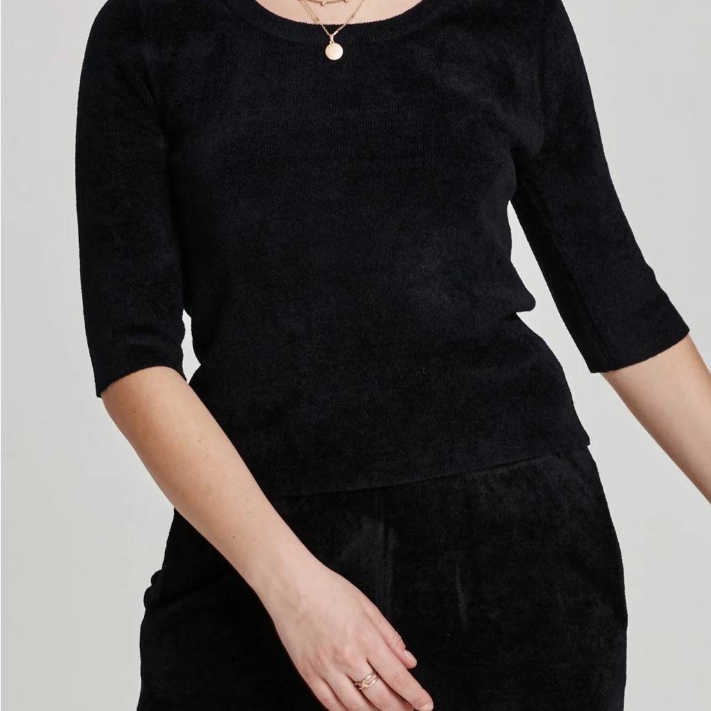 Another Love Leo Chenille Black Top